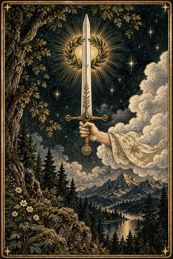 森林星夜塔羅：寶劍一