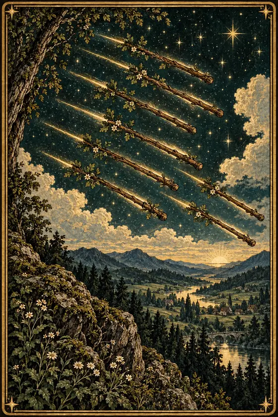 森林星夜塔羅：權杖八