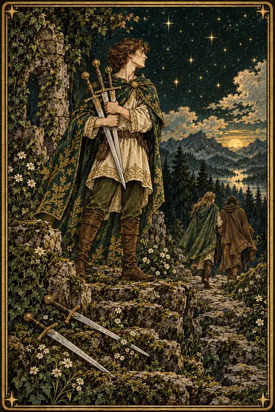 森林星夜塔羅:寶劍五