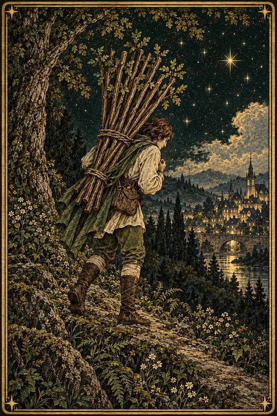 森林星夜塔羅：權杖十