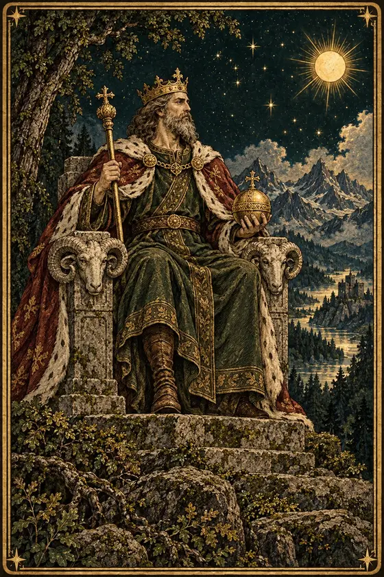 森林星夜塔羅:皇帝